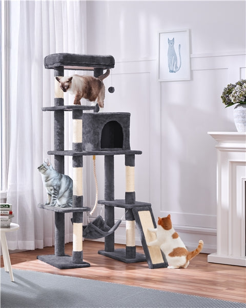Large Cat Tower with Hammock Scratching Posts Condo Perch