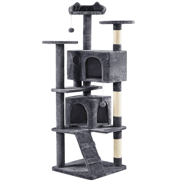 178cm Multilevel Cat Tree Tower with 2 Condos, 3 Perches & Sisal Posts