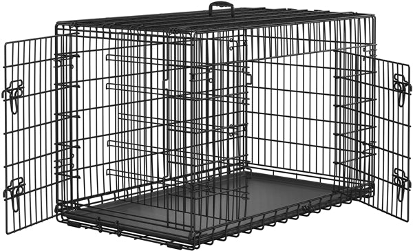 122cm Dog Crate for Large Dogs w/ Divider Foldable Metal Wire Dog Cage Kennel