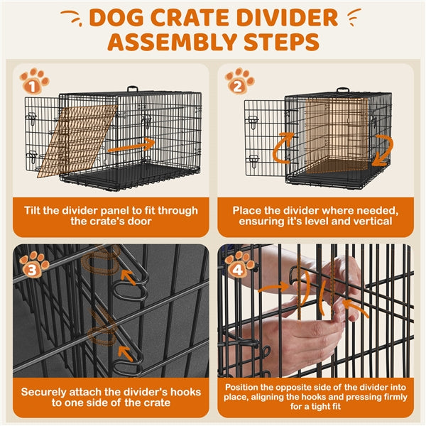 122cm Dog Crate for Large Dogs w/ Divider Foldable Metal Wire Dog Cage Kennel