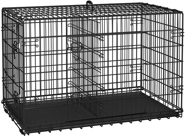 122cm Dog Crate for Large Dogs w/ Divider Foldable Metal Wire Dog Cage Kennel