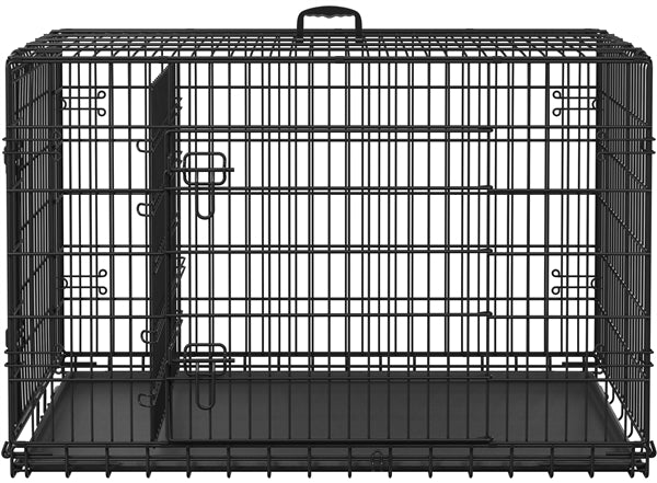 122cm Dog Crate for Large Dogs w/ Divider Foldable Metal Wire Dog Cage Kennel