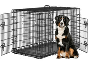 122cm Dog Crate for Large Dogs w/ Divider Foldable Metal Wire Dog Cage Kennel