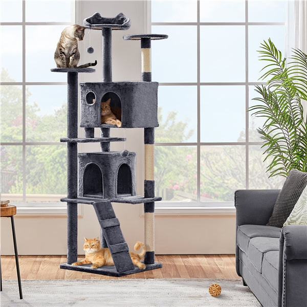 203 cm H Plush Cat Tree Multilevel Indoor Cat Tower