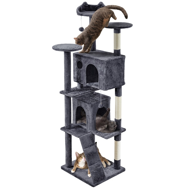 203 cm H Plush Cat Tree Multilevel Indoor Cat Tower