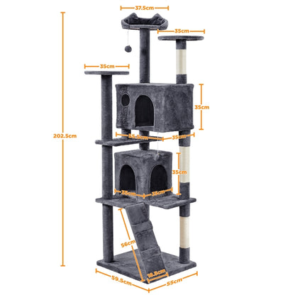203 cm H Plush Cat Tree Multilevel Indoor Cat Tower