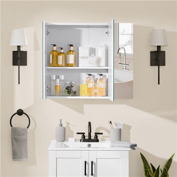Frameless Mirror Cabinet Bathroom Mirror with Storage Wall-Mounted Storage Cabinet