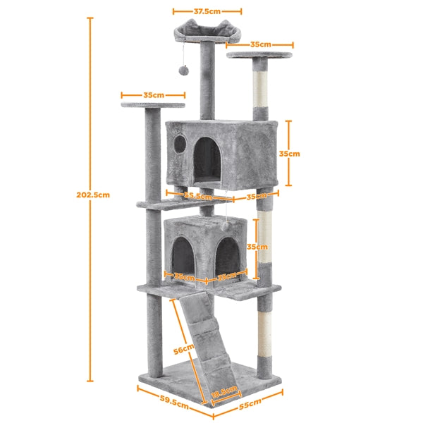 Yaheetech 80" Tall Cat Tree — Extra Large Multi-Level Cat Tower with Big Condo, Ladder & Scratching Posts