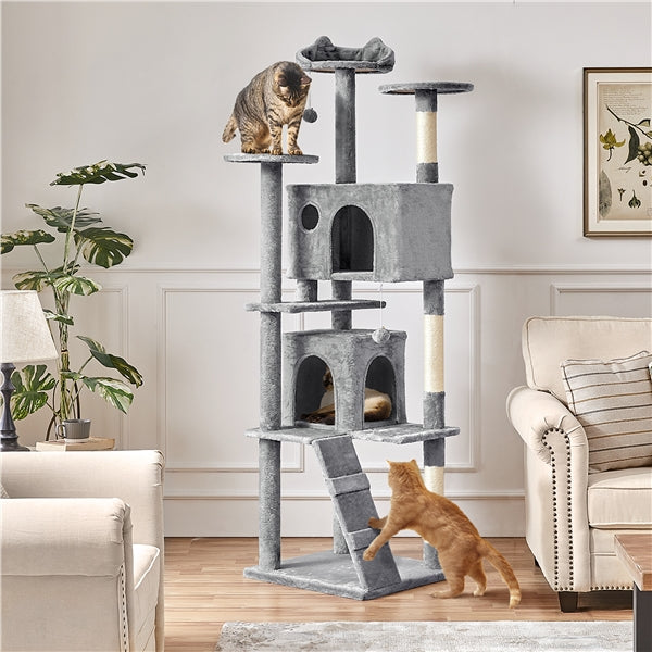 Yaheetech 80" Tall Cat Tree — Extra Large Multi-Level Cat Tower with Big Condo, Ladder & Scratching Posts