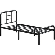 Strong Iron Platform Bed Single Bed Frame with High Headboard