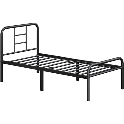 Strong Iron Platform Bed Single Bed Frame with High Headboard