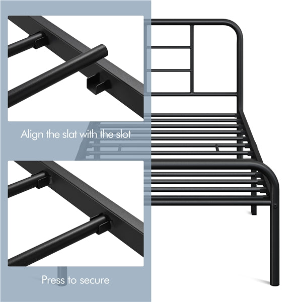 Strong Iron Platform Bed Single Bed Frame with High Headboard