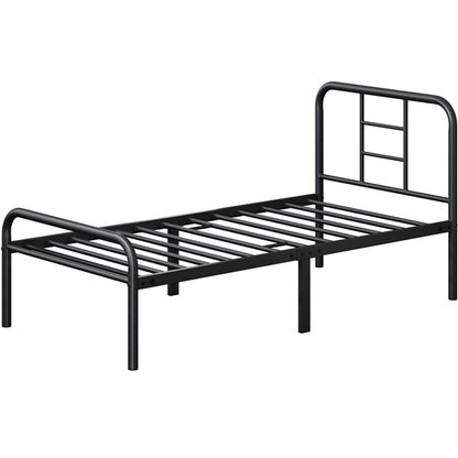 Strong Iron Platform Bed Single Bed Frame with High Headboard