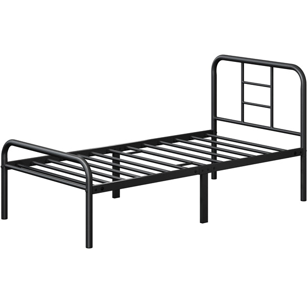 Strong Iron Platform Bed Single Bed Frame with High Headboard