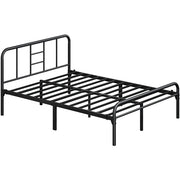 Romantic Metal-Framed Bed with High Headboard Strong Iron Platform Bed