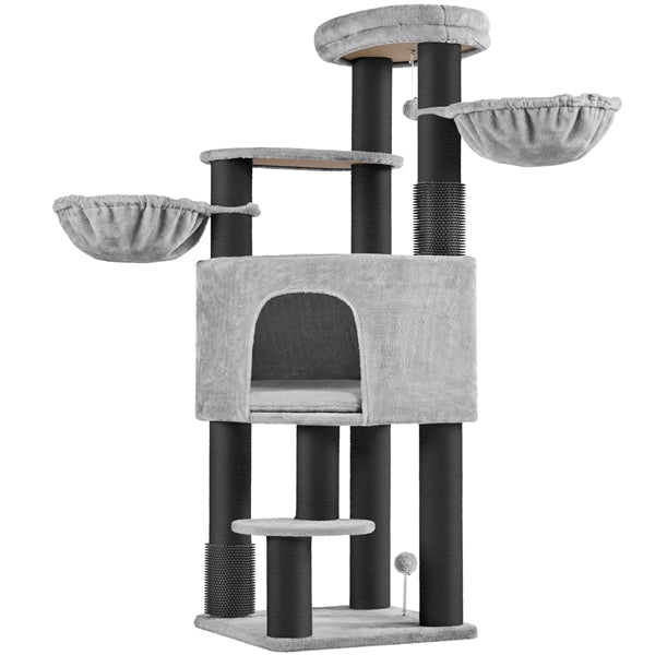 63″ Multilevel Heavy-Duty Cat Tree with Thick Scratching Posts