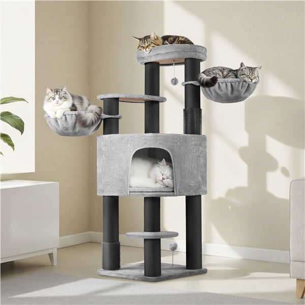 63″ Multilevel Heavy-Duty Cat Tree with Thick Scratching Posts