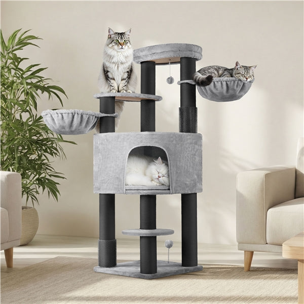 63″ Multilevel Heavy-Duty Cat Tree with Thick Scratching Posts