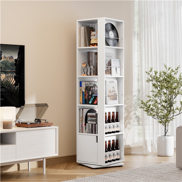 42*42 cm 360° Rotating Bookshelf 5-Layer 169cm Corner Bookcase