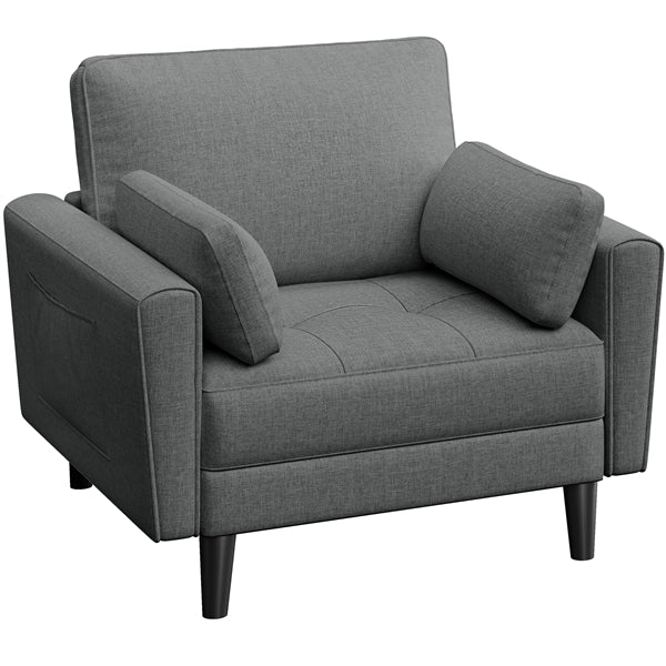 2pcs Fabric Upholstered Tufted Oversized Armchairs