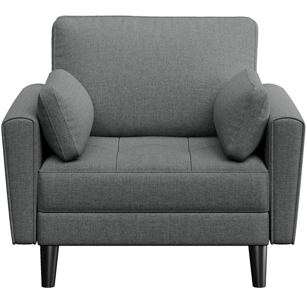 Fabric Upholstered 2-Seater Sofa and Oversized Armchair Set
