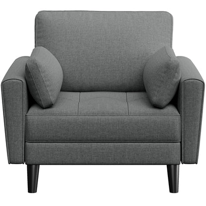 2pcs Fabric Upholstered Tufted Oversized Armchairs