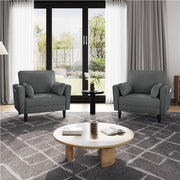 2pcs Fabric Upholstered Tufted Oversized Armchairs