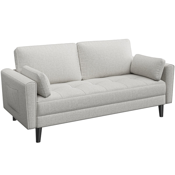 2-Seater Sofa and Oversized Armchair Set Fabric Upholstered Couch