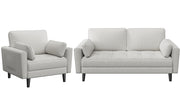 2-Seater Sofa and Oversized Armchair Set Fabric Upholstered Couch