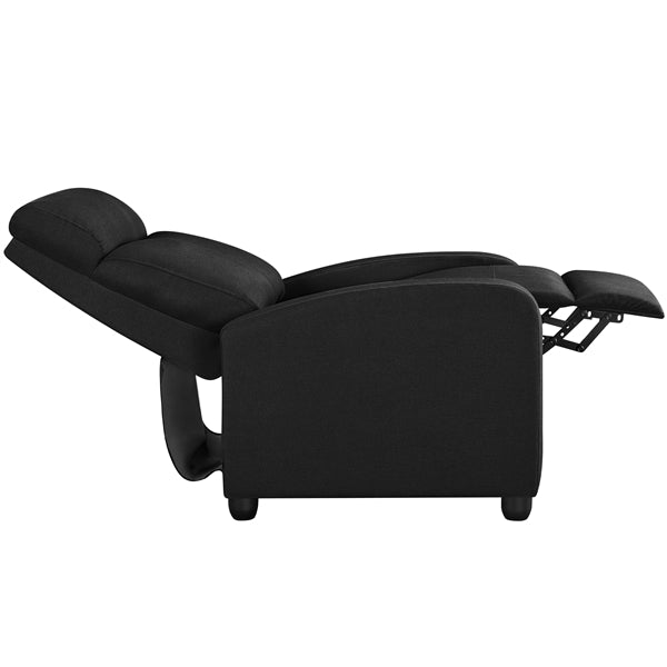 Yaheetech Fabric Recliner Chair Black Manual Reclining Armchair with Adjustable Footrest & Pocket Springs
