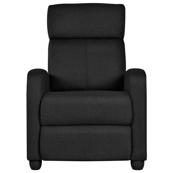 Yaheetech Fabric Recliner Chair Black Manual Reclining Armchair with Adjustable Footrest & Pocket Springs