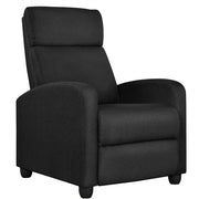 Yaheetech Fabric Recliner Chair Black Manual Reclining Armchair with Adjustable Footrest & Pocket Springs