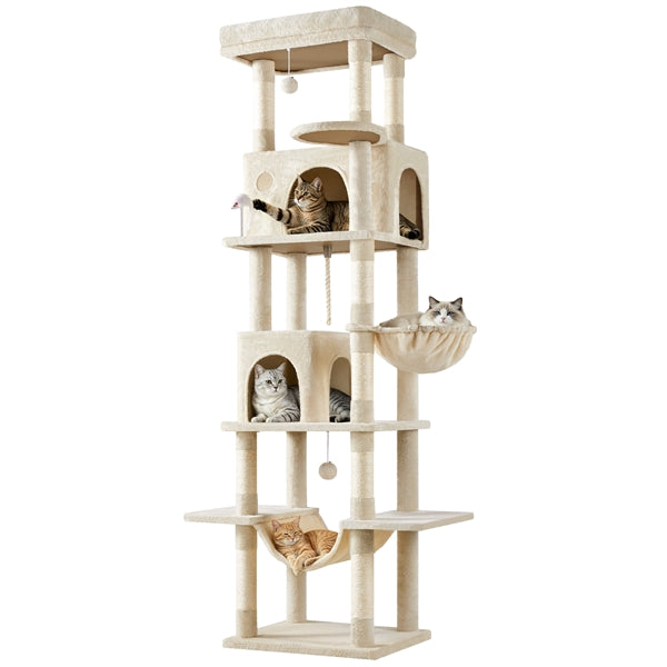 210cm Multi-Level Cat Tree Cat Tower with 9 Sisal Scratching Posts