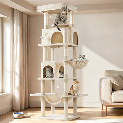 210cm Multi-Level Cat Tree Cat Tower with 9 Sisal Scratching Posts