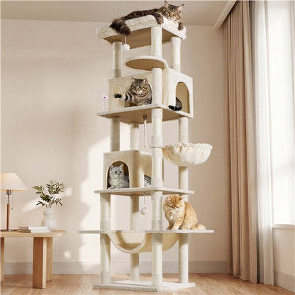 210cm Multi-Level Cat Tree Cat Tower with 9 Sisal Scratching Posts