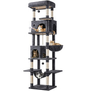 210cm High-Rise Multi-Level Cat Tree Cat Towerwith 9 Sisal Scratching Posts