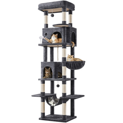 210cm High-Rise Multi-Level Cat Tree Cat Towerwith 9 Sisal Scratching Posts
