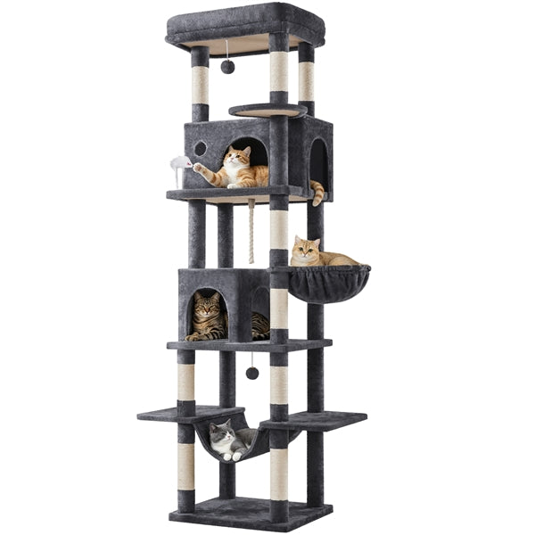 210cm High-Rise Multi-Level Cat Tree Cat Towerwith 9 Sisal Scratching Posts