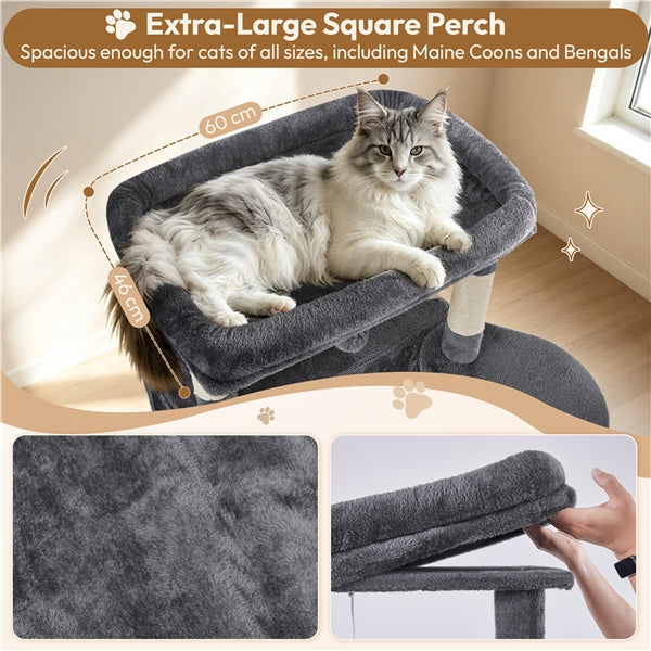 210cm High-Rise Multi-Level Cat Tree Cat Towerwith 9 Sisal Scratching Posts
