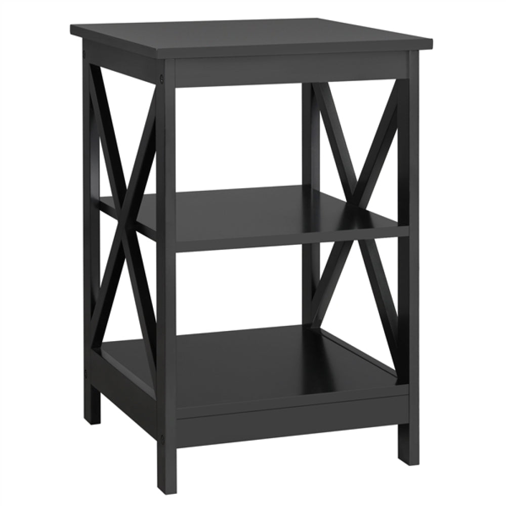 3 Tier Wood X Shape Bedside End Table Storage Cabinet Night Stand