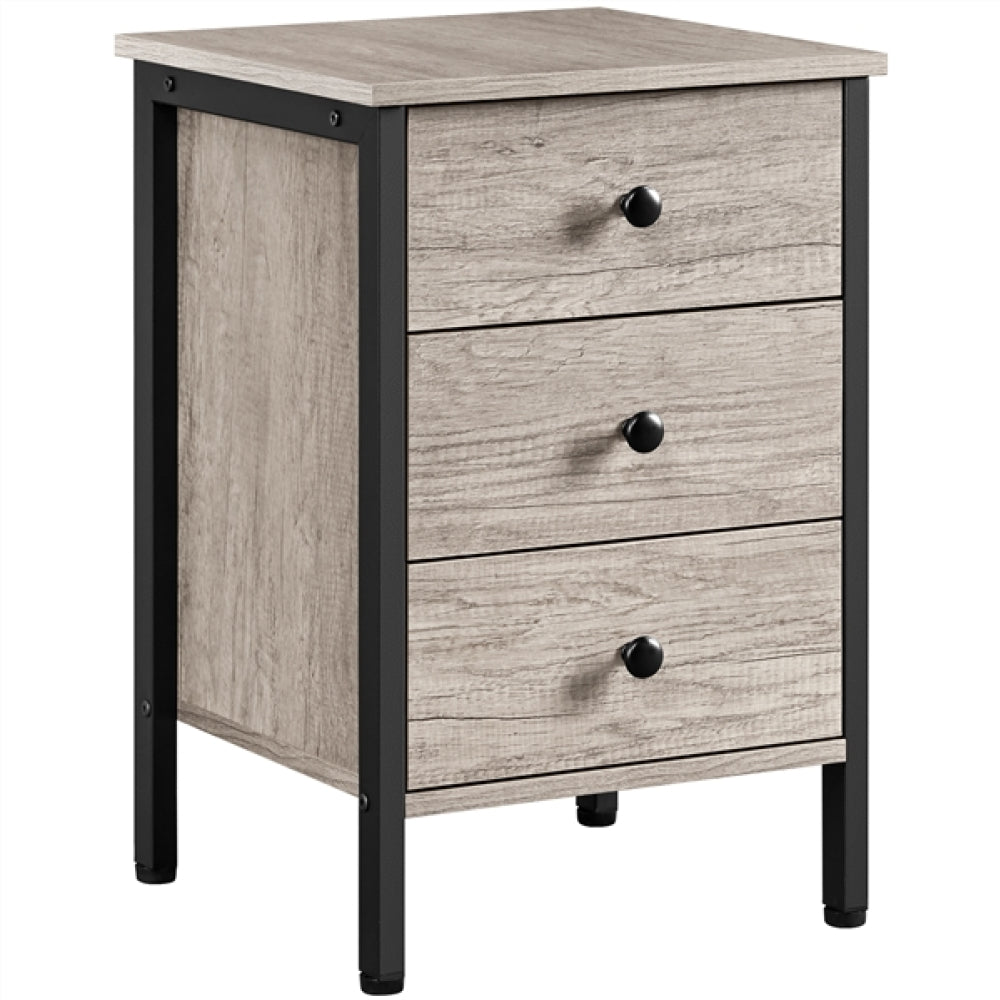 3 Drawer Nightstand Storage Nightstand Metal Frame Dresser Organizer