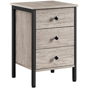 3 Drawer Nightstand Storage Nightstand Metal Frame Dresser Organizer