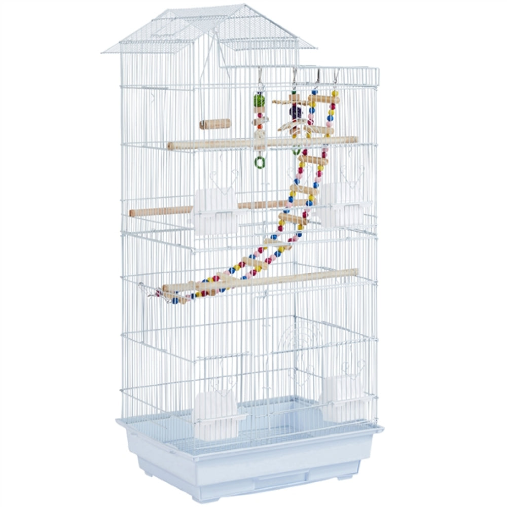 Metal Parrot Cage Bird cage w/ Swing & Ladder