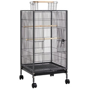 40-Inch H Wrought Iron Bird Cage with Rolling Stand