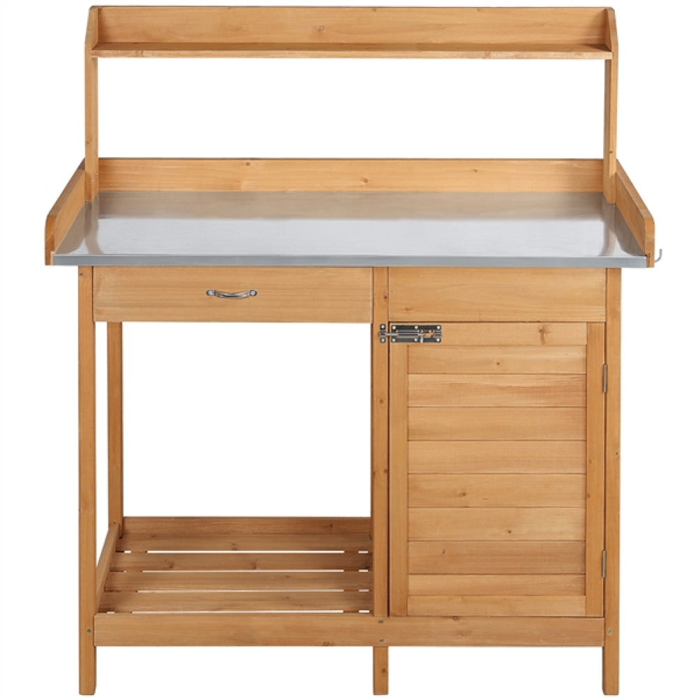 Outdoor Garden Potting Bench Table Work Bench Metal Tabletop