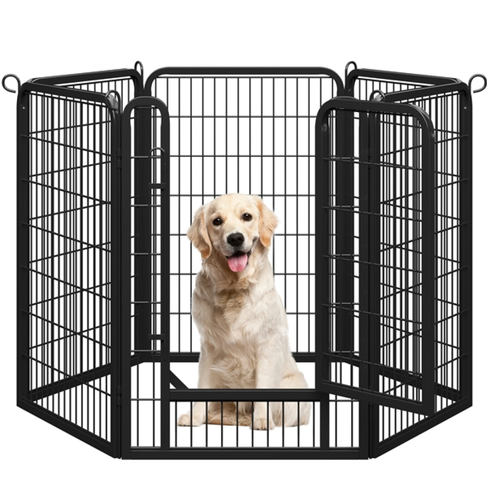 100cm Tall 6 Panels Heavy Duty Dog Playpen Exercise Barrier Outdoor Indoor Fence