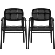 2pcs Office Reception Chairs Faux Leather Guest Chairs