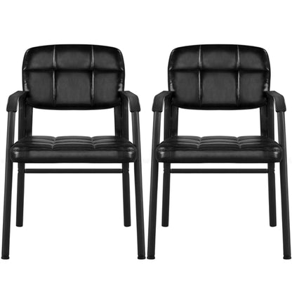 2pcs Office Reception Chairs Faux Leather Guest Chairs