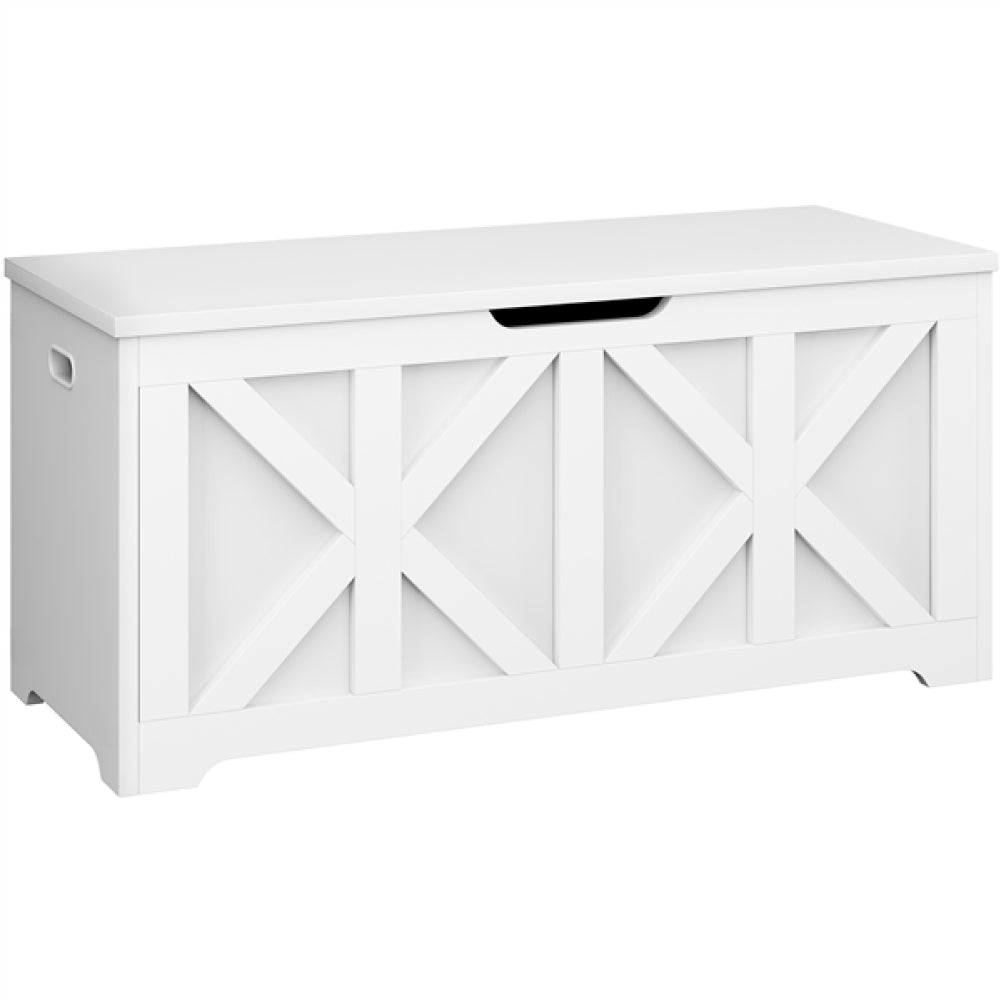 132L Rustic Farmhouse Style Storage Bench Spacious Wooden Storage Chest
