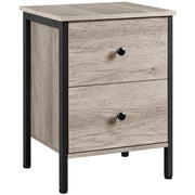 Metal-Framed Side Table with 2 Drawers